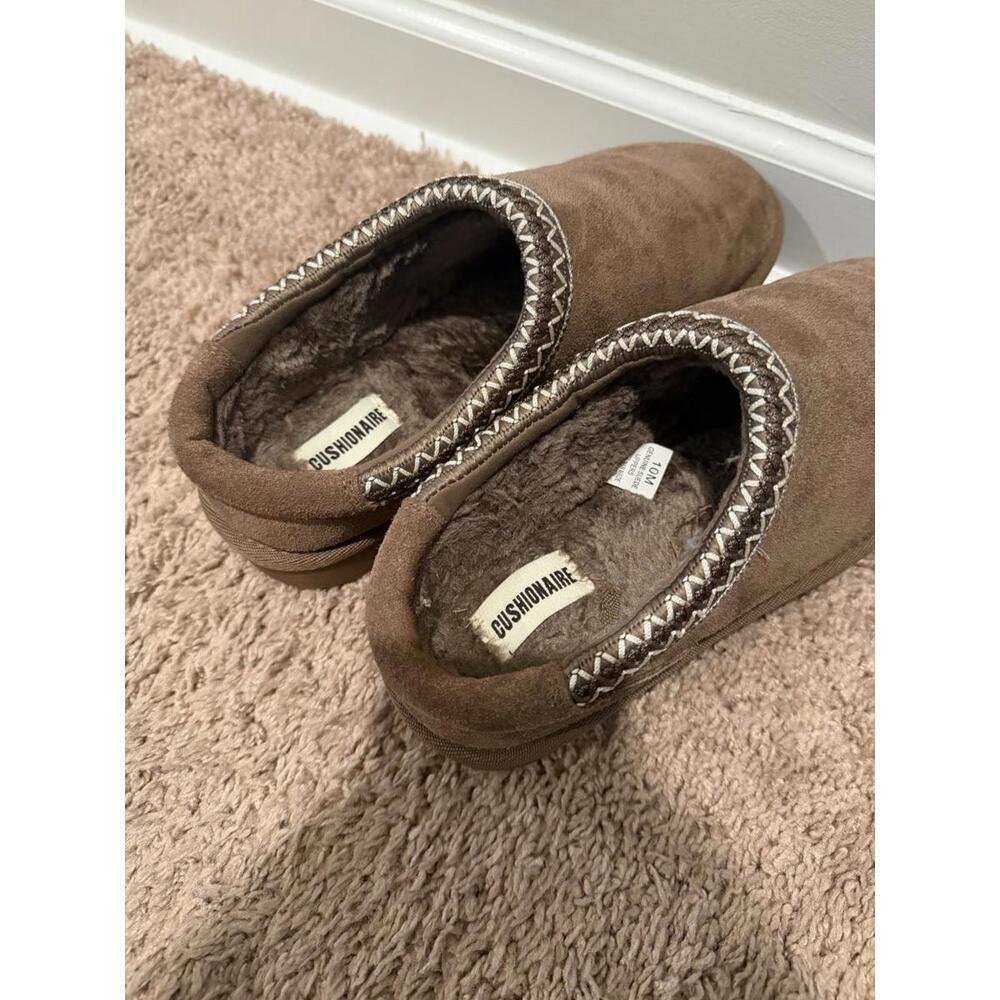 Cushionaire Women’s Brown Slip On Suede Mule Slipper Faux Fur Lining Sz10 - Picture 2 of 5